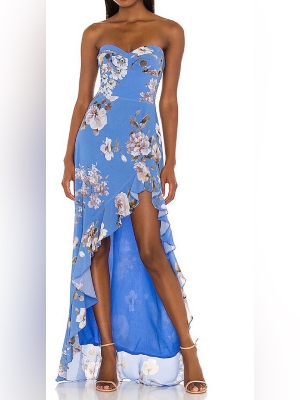 Amanda Uprichard Eden Gown in Blue Floral